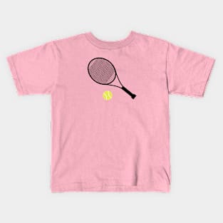 Pink Tennis Ball and Tennis Racket Kids T-Shirt